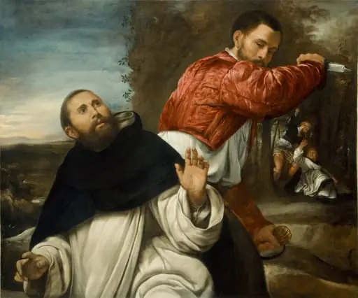 The Death of St. Peter Martyr, by Giovanni Girolamo Savoldo, oil, 1532