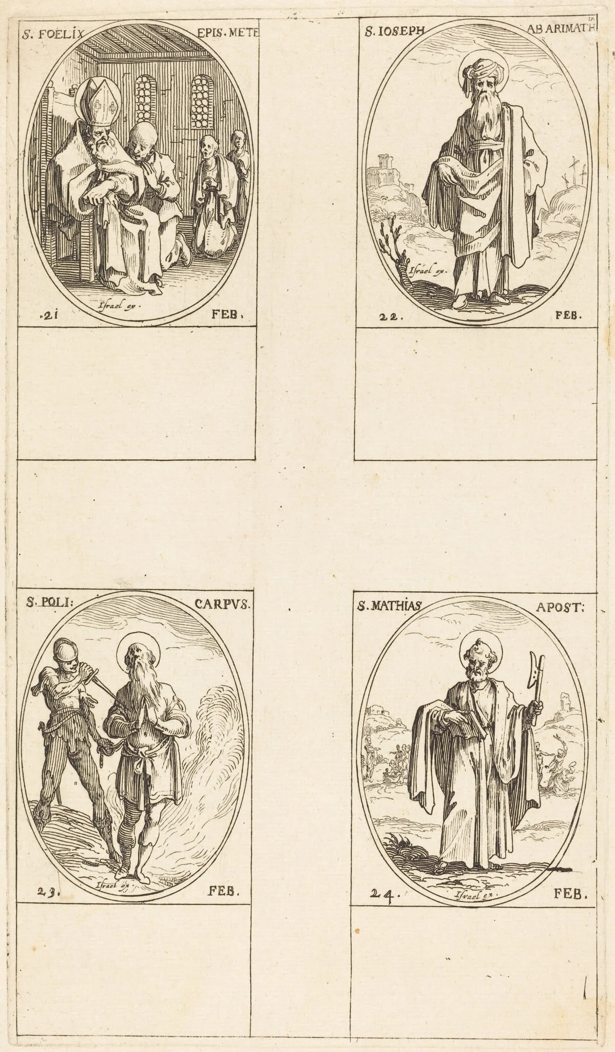 St. Felix; St. Joseph of Arimathea; St. Polycarpe; St. Matthias, Apostle, detail