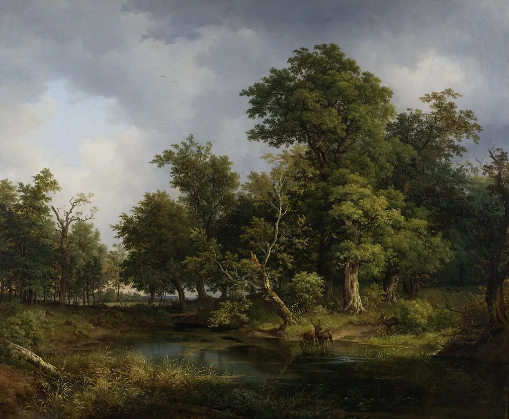 Waldlandschaft, by Josef Feid, oil, 1841