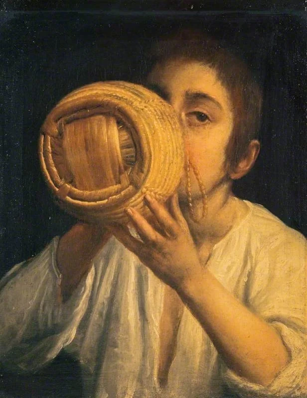 A Boy Drinking from a Flask, detail