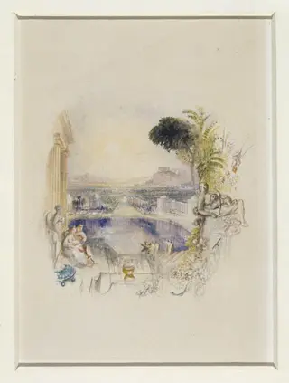 Classical vignette, by Turner, watercolor, 1800