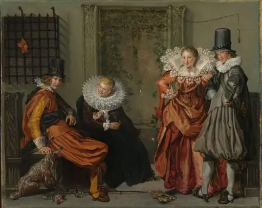 Elegant Couples Courting, by Willem Pieterszoon Buytewech, unspecified, 1616