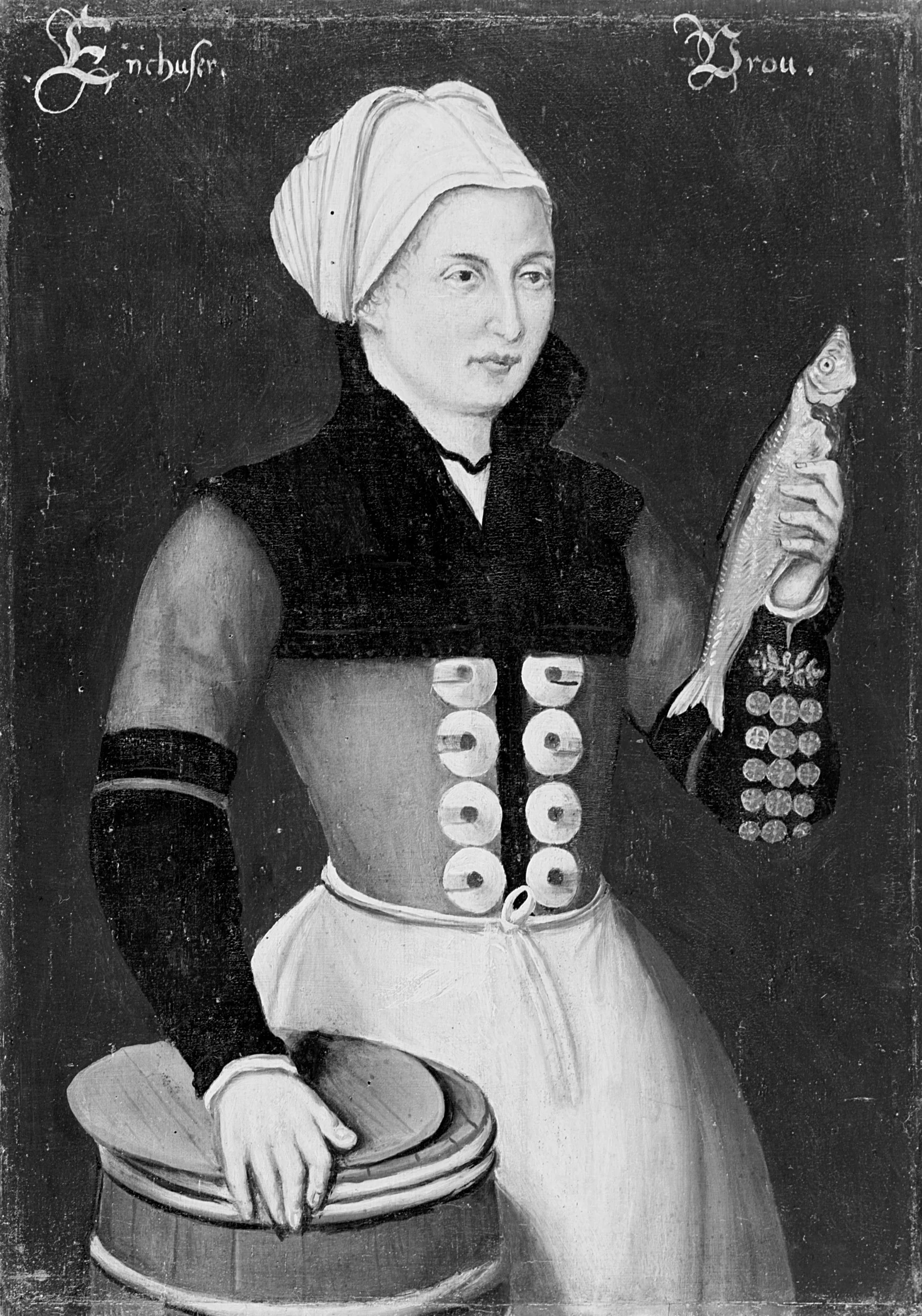 Vrouw uit Enkhuizen, detail