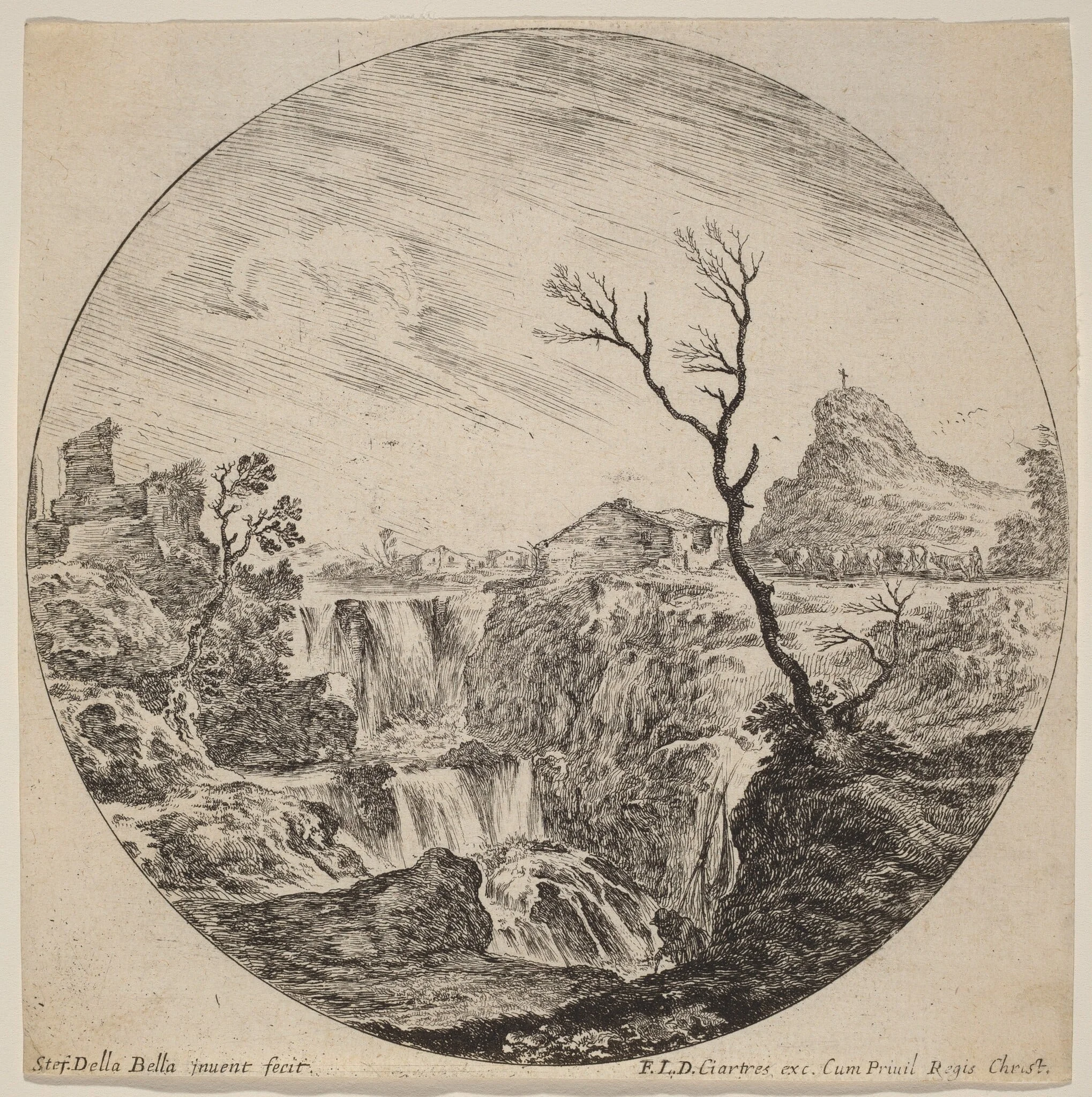 Waterfall with Three Tiers, detail