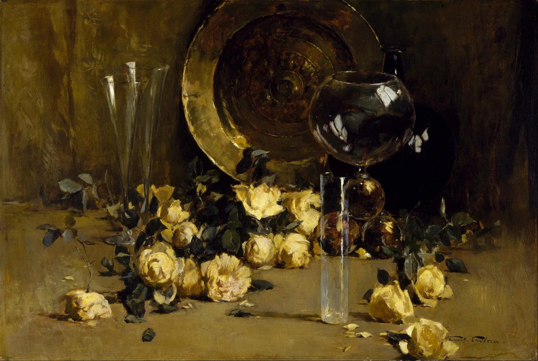 Still Life with Yellow Roses, detail