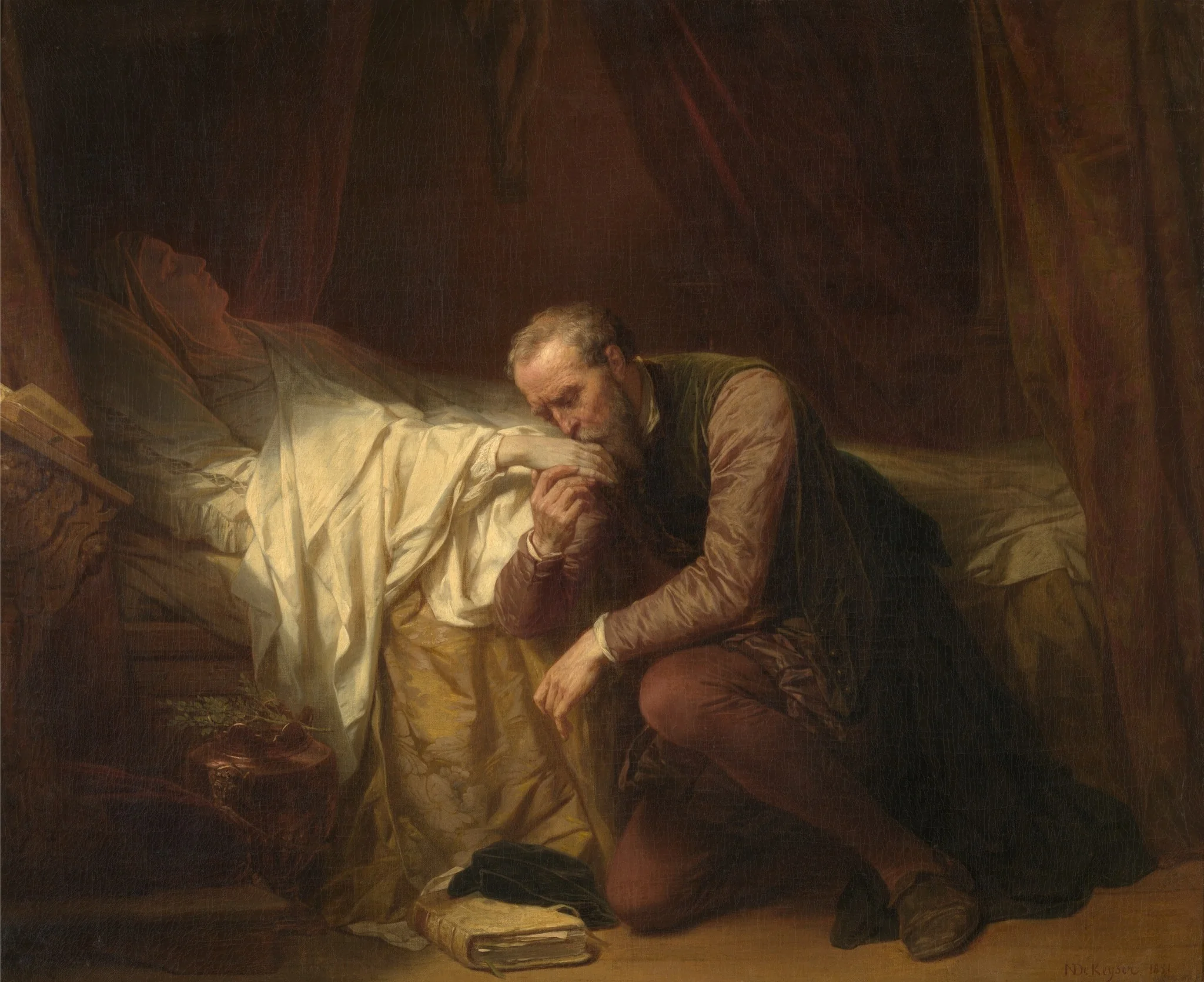 The Artist Michelangelo at the Deathbed of Vittoria Colonna, detail