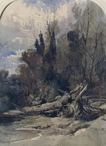Wood near Bristol, by Muller, watercolor, 1840