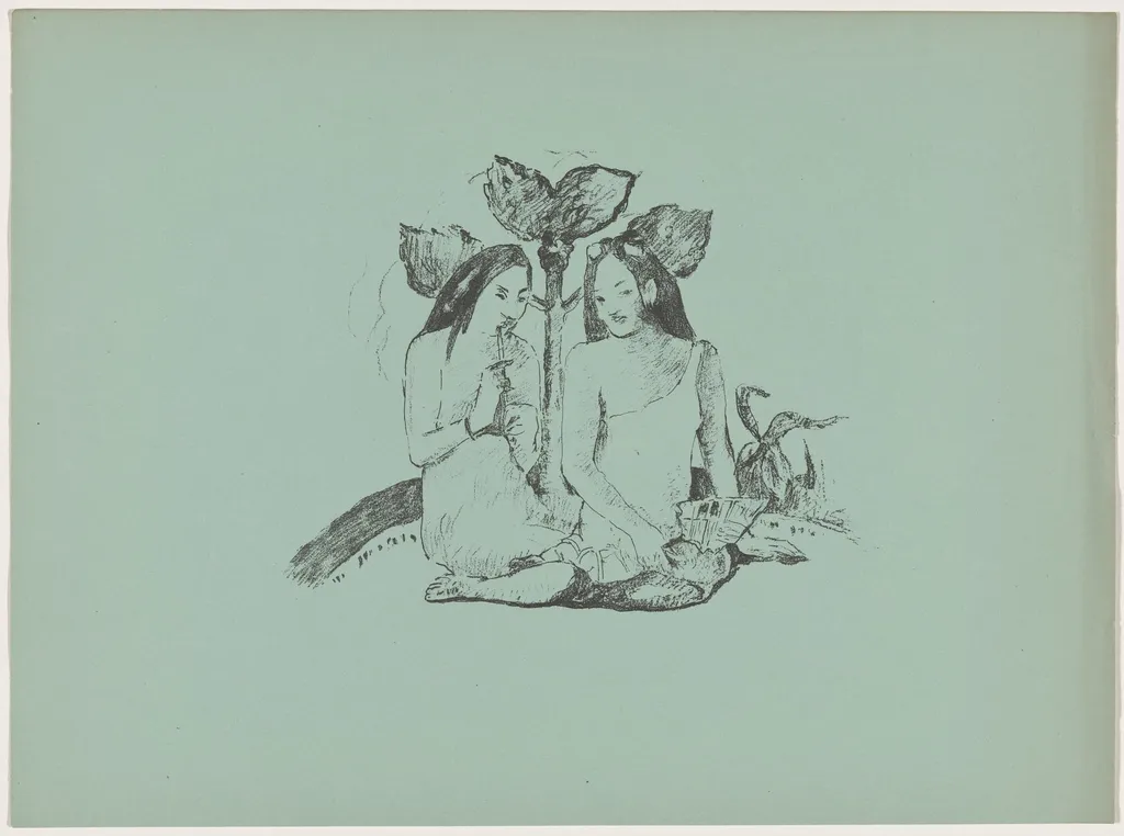 Tahiti, by French 19th Century, ink, 1895