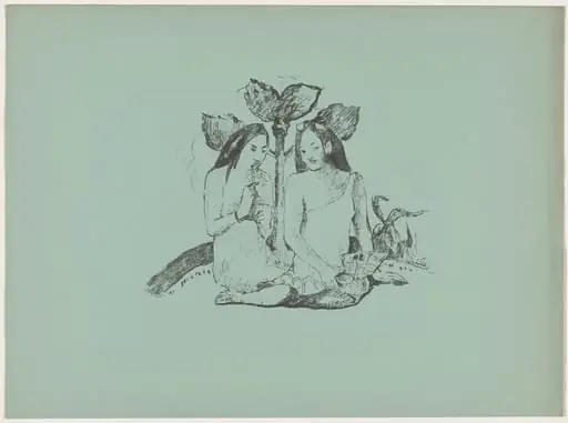 Tahiti, by French 19th Century, ink, 1895