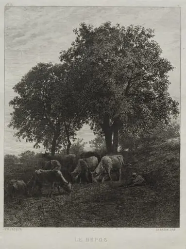 Rest, by Charles Jacque, 1864