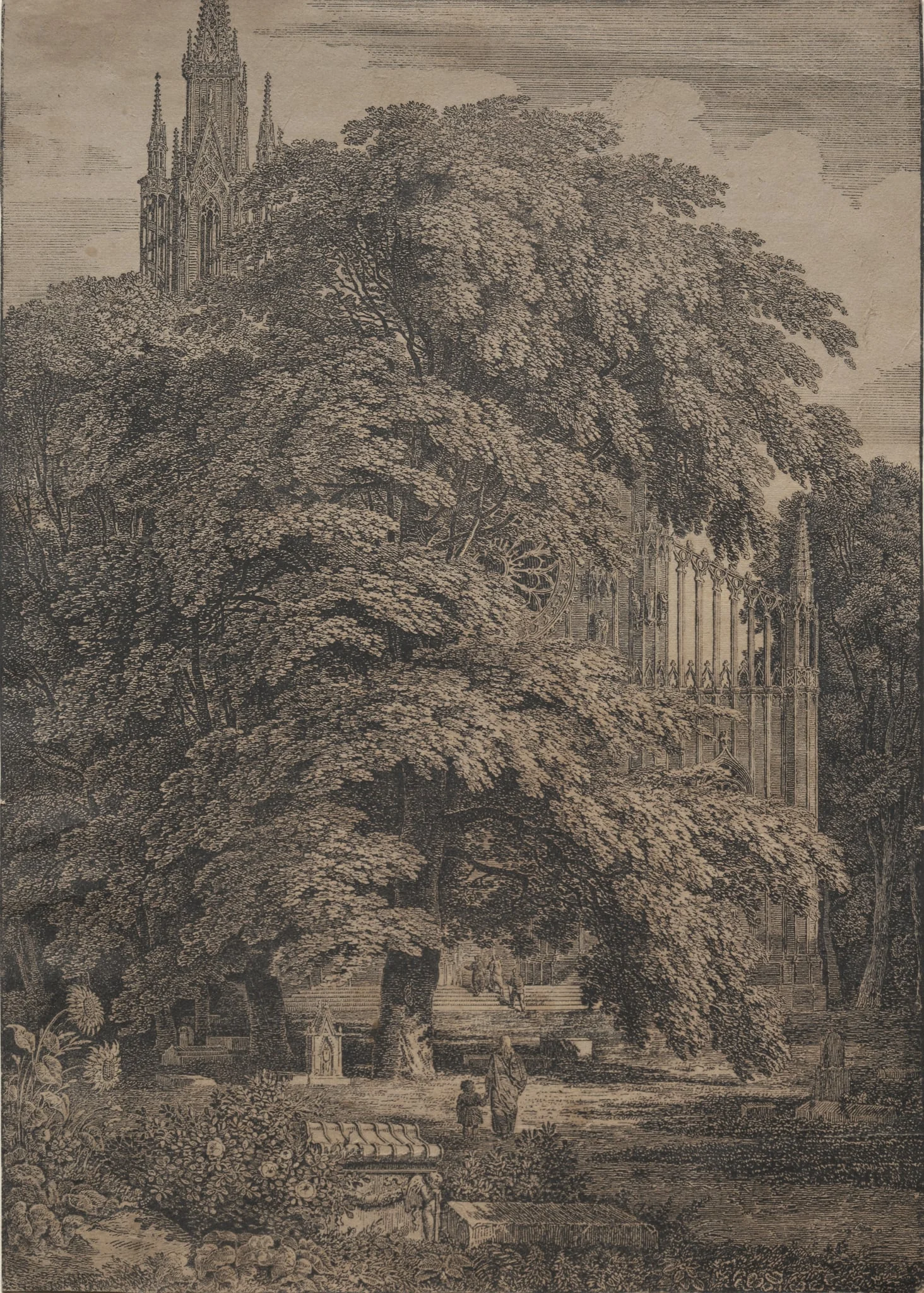 Gothic Church among Oaks, detail