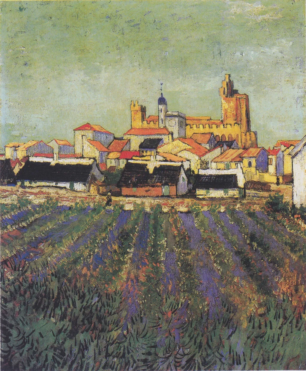 View to Saintes-Maries-de-la-Mer, by Vincent van Gogh, oil