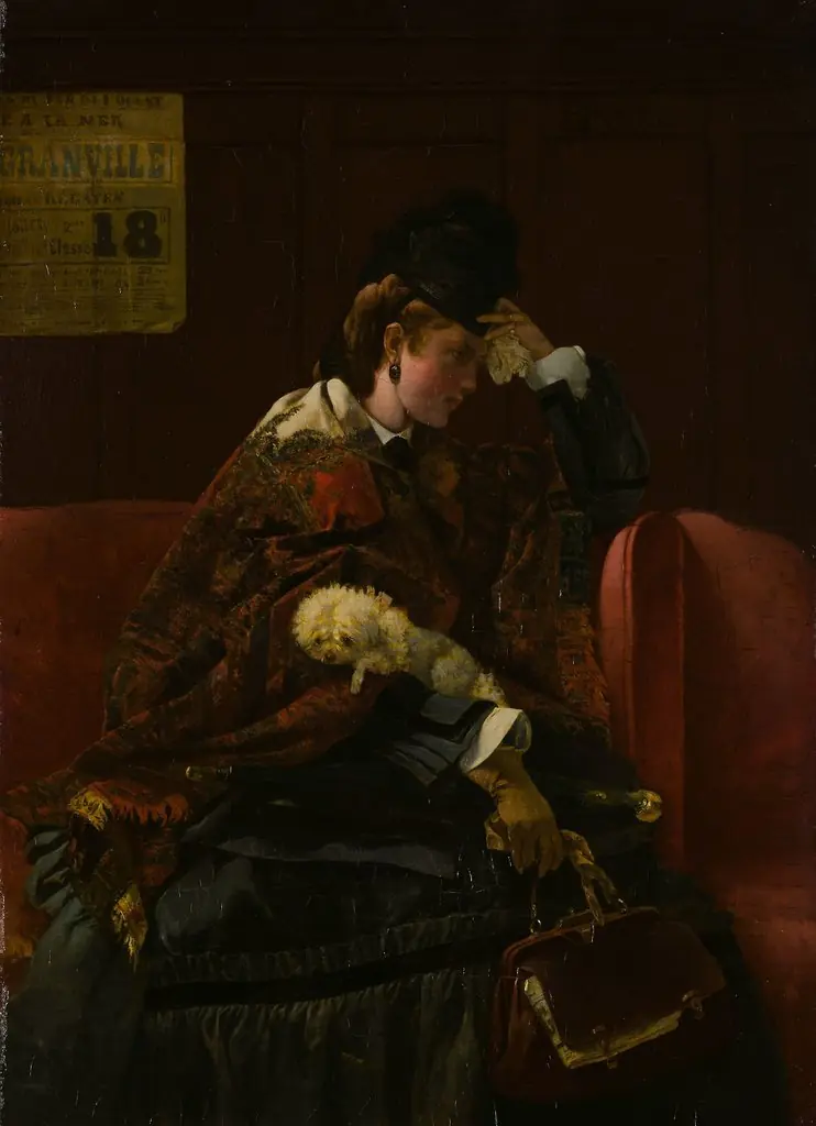 At the Railway Station, by Alfred Stevens, unspecified, 1874