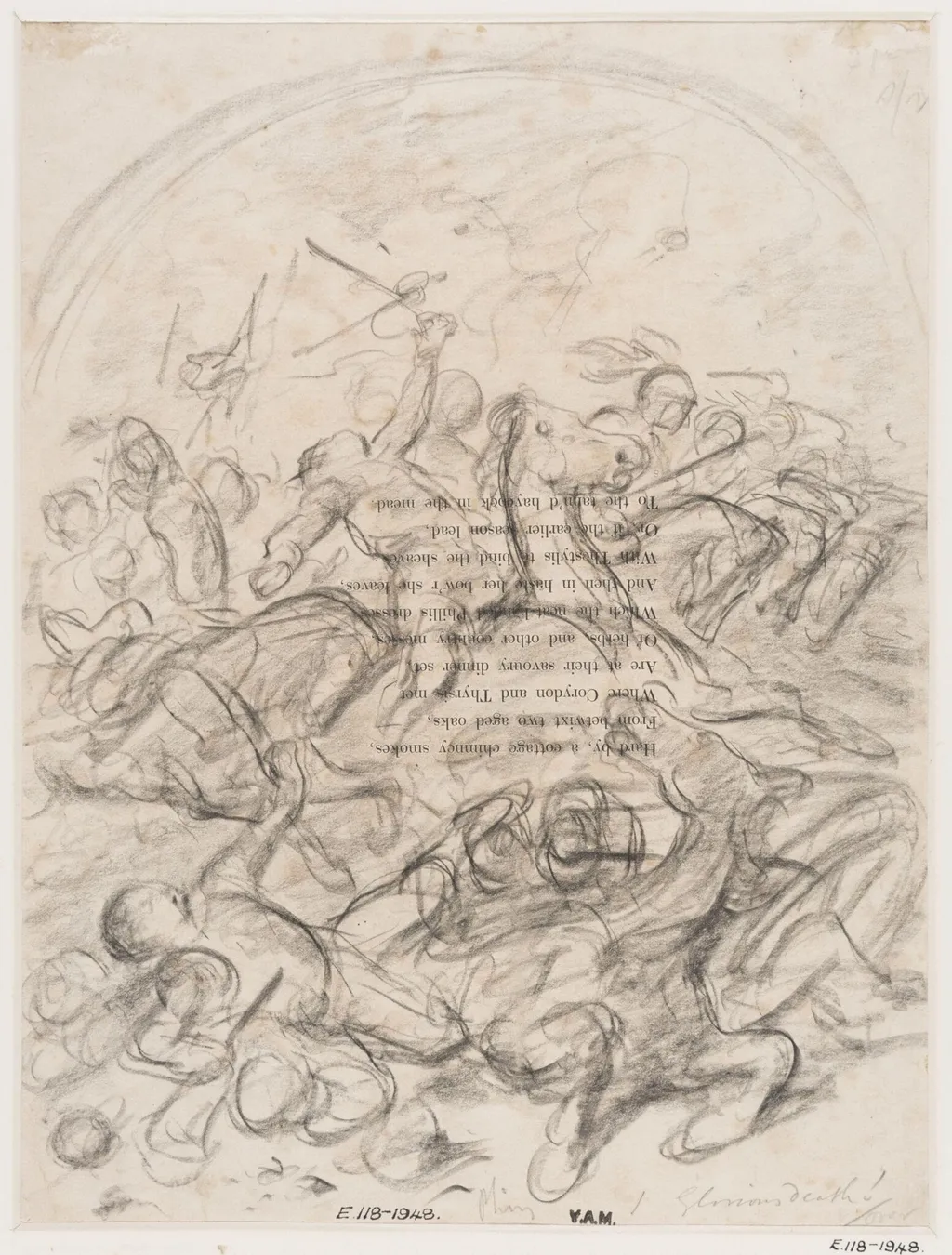 A battle scene with a man falling from his horse mortally wounded, by Hablot Knight 'Phiz' Browne, 1815