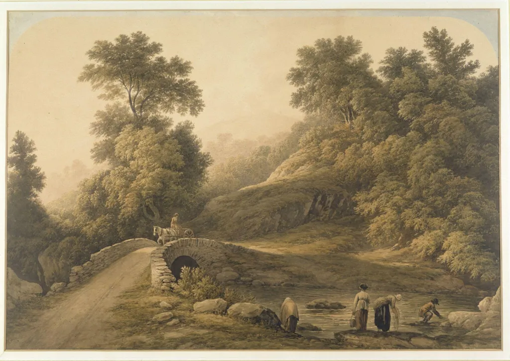 Buttermere Bridge, Cumberland, by John Glover, watercolor, 1790