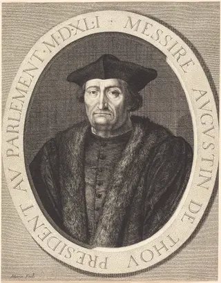 Augustin de Thou, by Jean Morin, ink, 1625
