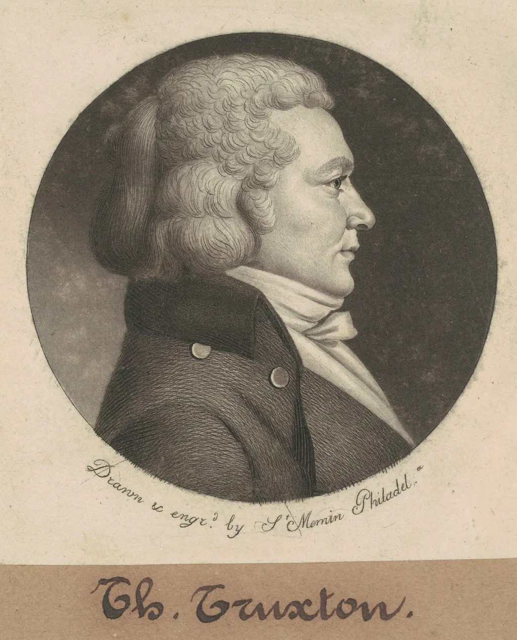 Thomas Truxtun, by Charles B. J. Févret de Saint-Mémin, ink, 1799
