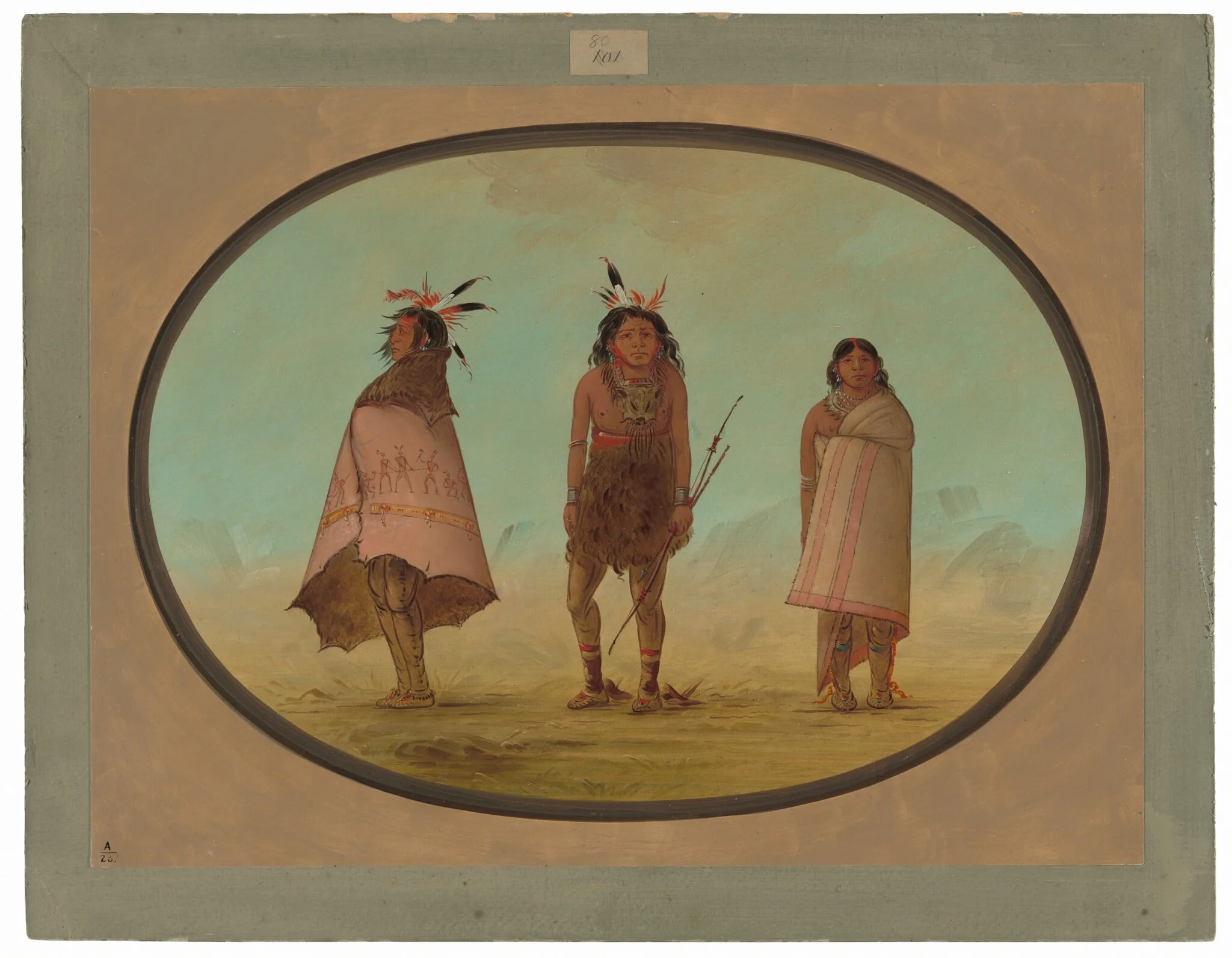 Yntah Medicine Man, a Warrior, and a Woman, detail