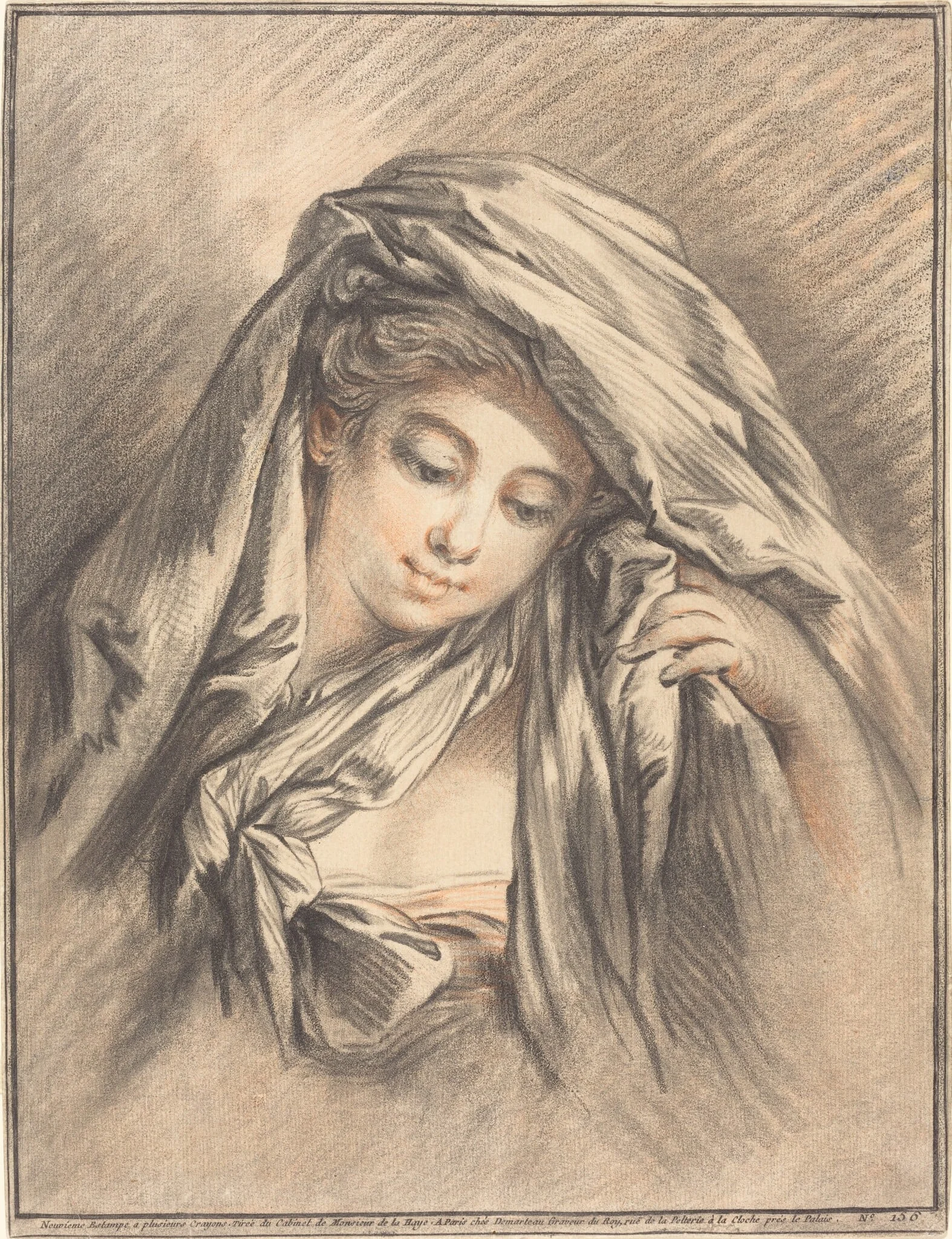 Young Woman with Her Head Covered, detail