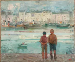 El muelle de Boulogne-sur-Mer, by Jules Adler, oil, 1920