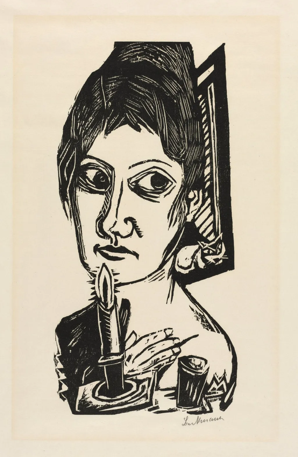 Woman with Candle, by Max Beckmann, 1920