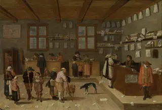 The lawyer's office, by Pieter de Bloot, oil, 1628