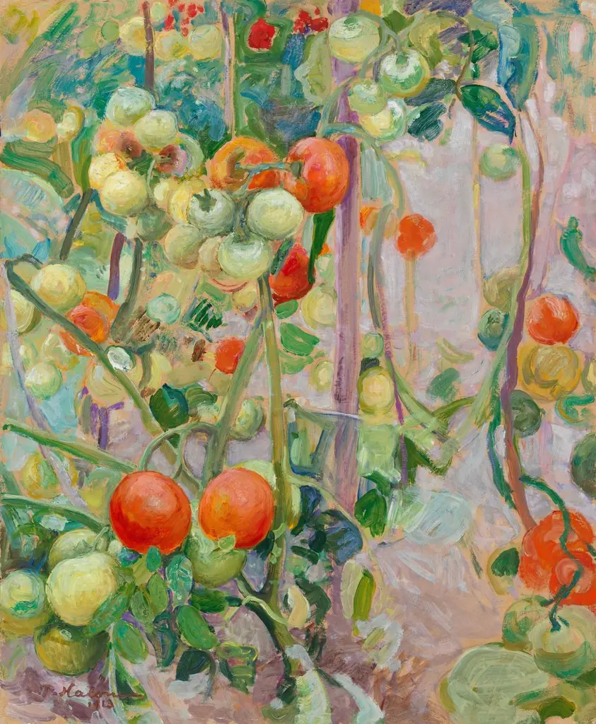 Tomatoes, by Pekka Halonen, oil, 1913