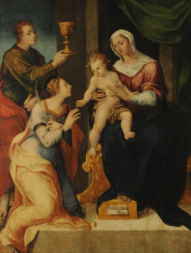 Mystic Marriage of Saint Catherine, by Pietro Negroni, unspecified, 1554