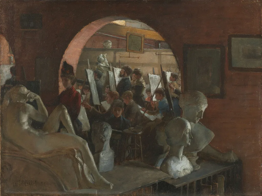 An Alcove in the Art Students' League, by Charles Courtney Curran, oil, 1894