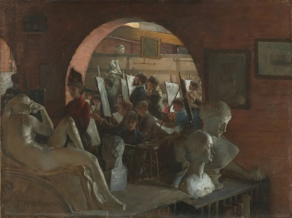An Alcove in the Art Students' League, by Charles Courtney Curran, oil, 1894