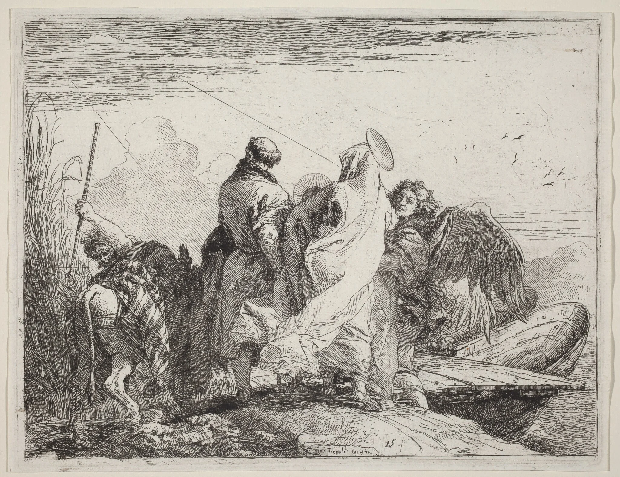 The Holy Family Preparing to Embark, detail