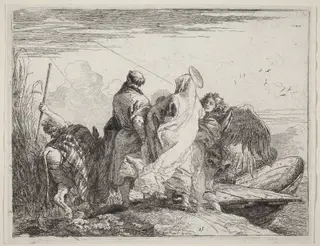 The Holy Family Preparing to Embark, by Giovanni Domenico Tiepolo, ink, 1753