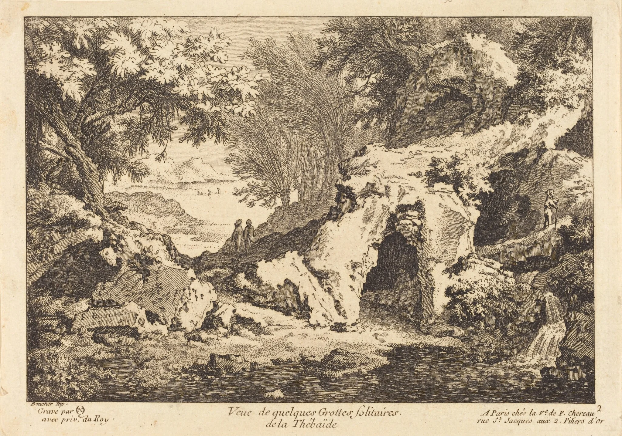 Veue de quelques Grottes solitaires de la Thebaide, detail