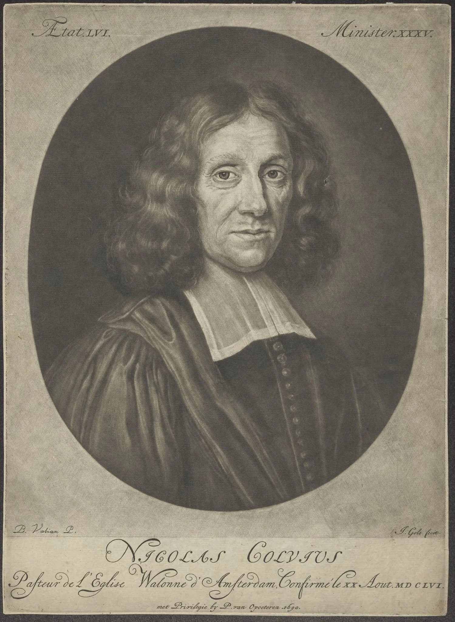 Portrait of Nicolas Colvius, Walloon minister in AmsterdaM, detail