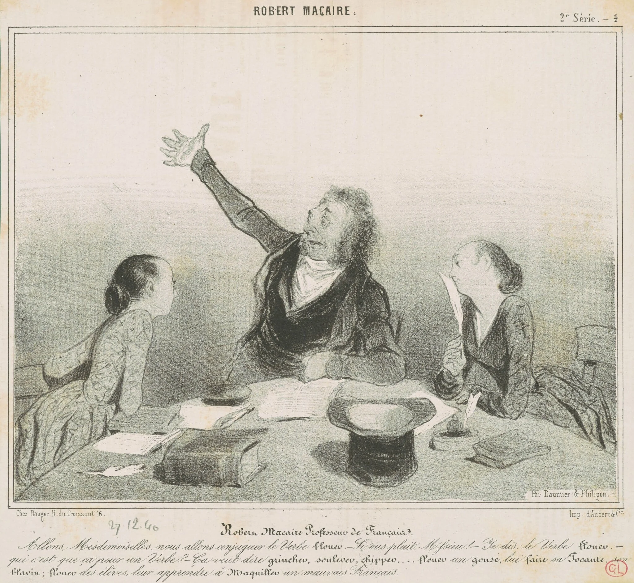 Robert Macaire professeur de français, detail