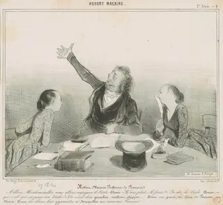 Robert Macaire professeur de français, by Honoré Daumier, ink, 1840