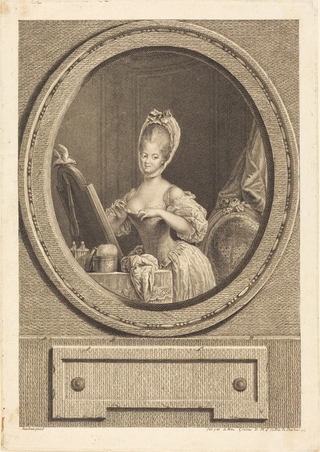Sa taille est ravissante, by Pierre Adrien Le Beau, ink, 1776