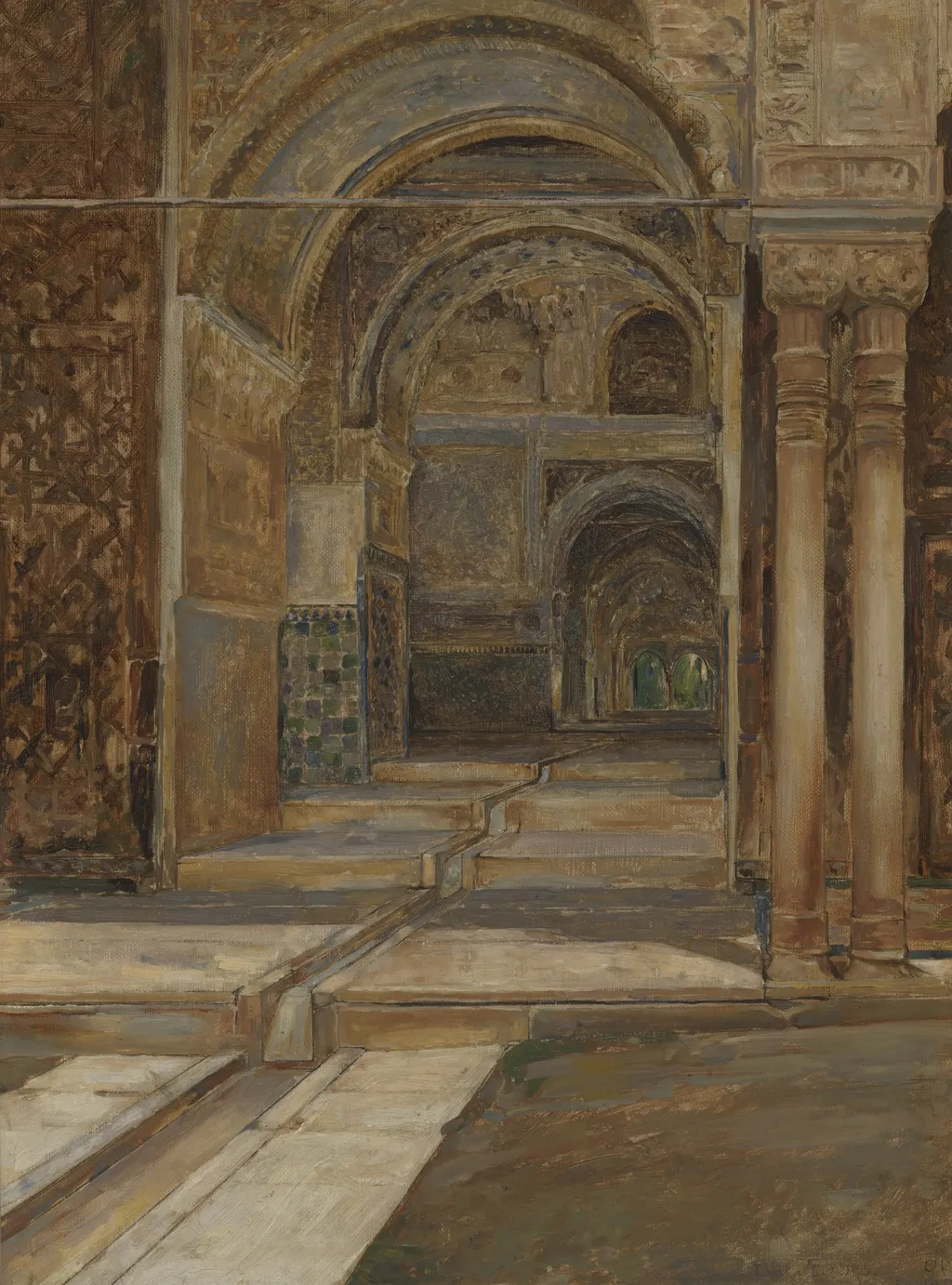 The Alhambra in Granada, by Emile Vloors, oil, 1901