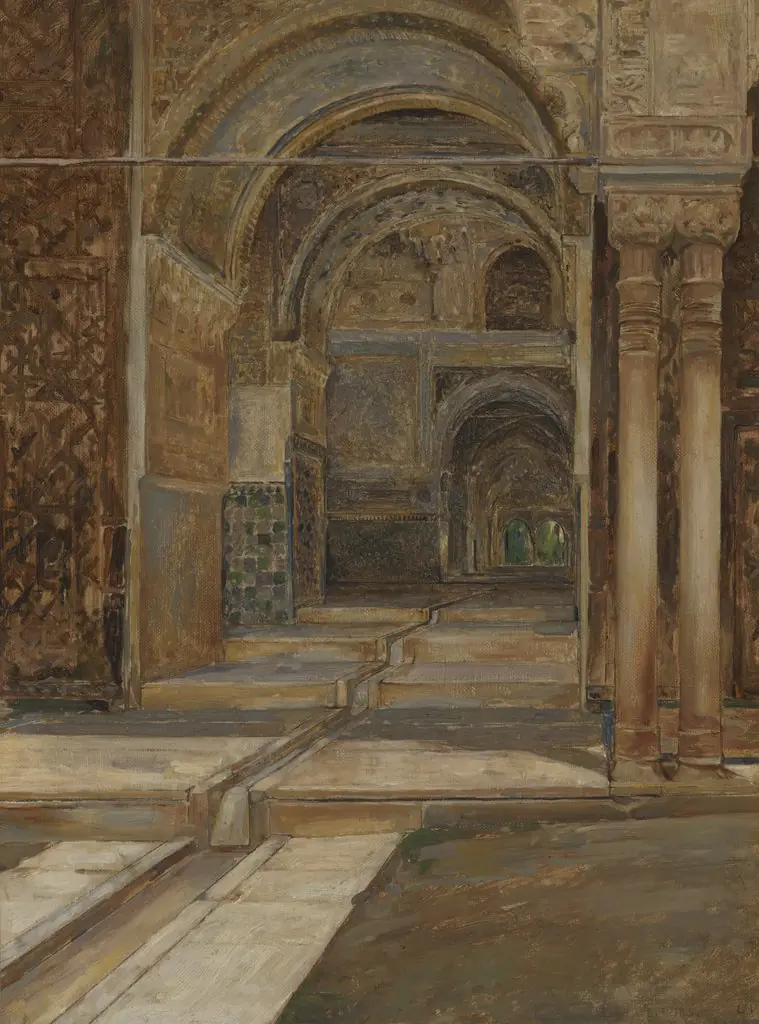 The Alhambra in Granada, by Emile Vloors, oil, 1901