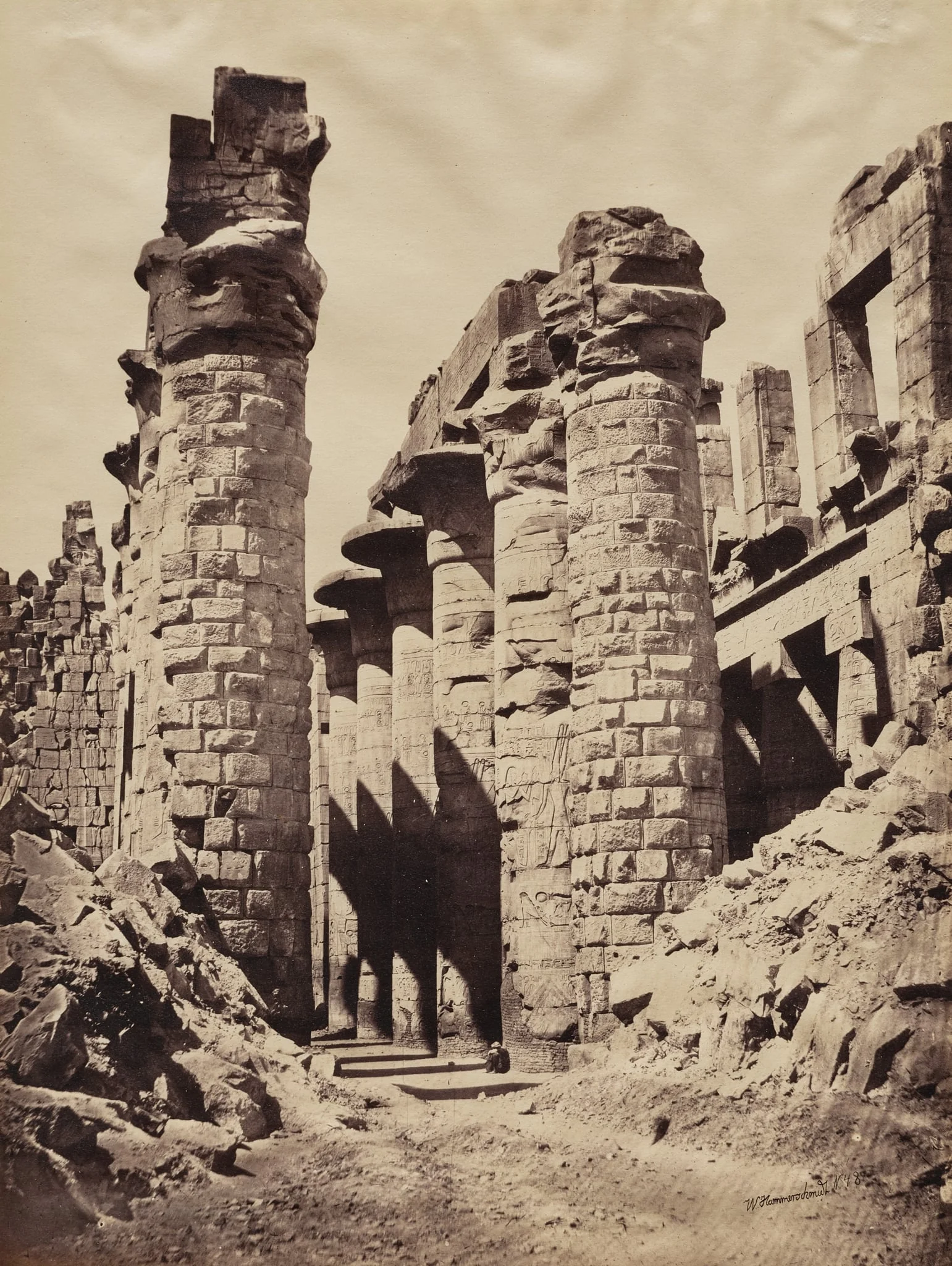 View of Karnak Temple, Hypostyle Hall, detail