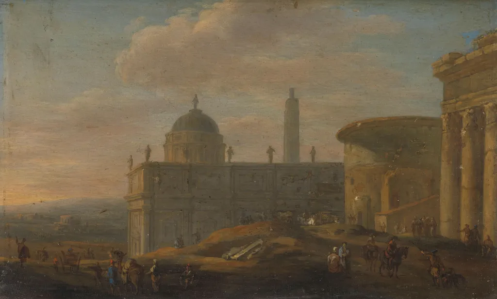 Italian city view, by Jacob van der Ulft, oil, 1650