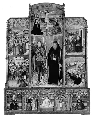 Altarpiece of Saints Michael and Anthony Abbot, by Martín de Soria, unspecified, 1478