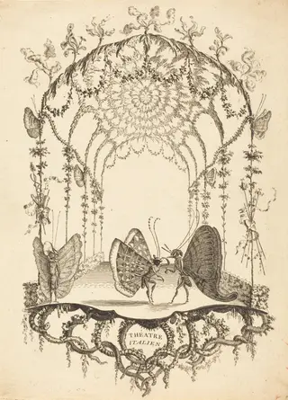 Théâtre Italien (Italian Theater), by Charles Germain de Saint-Aubin, ink, 1756