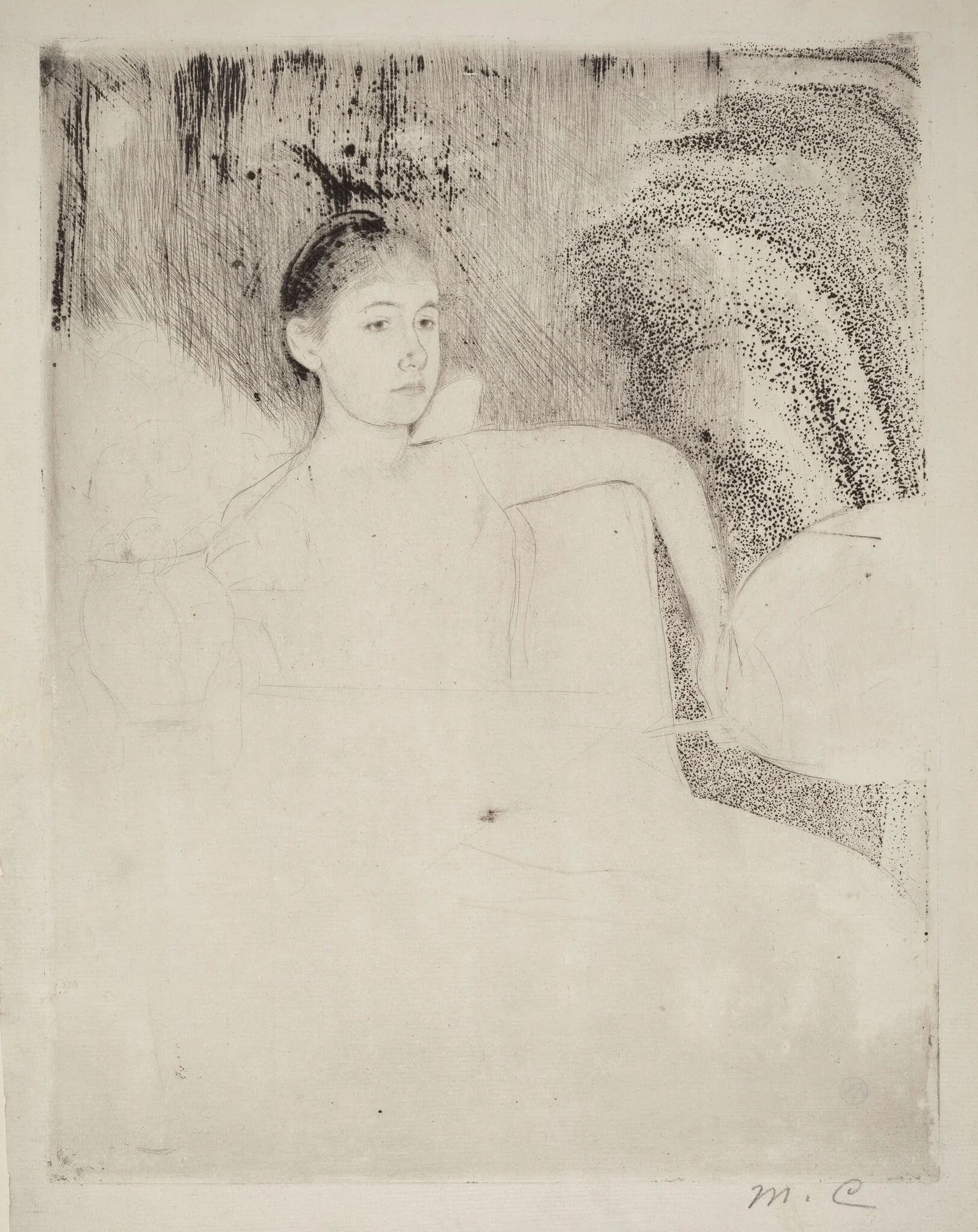 Mimi Holding a Japanese Fan, detail