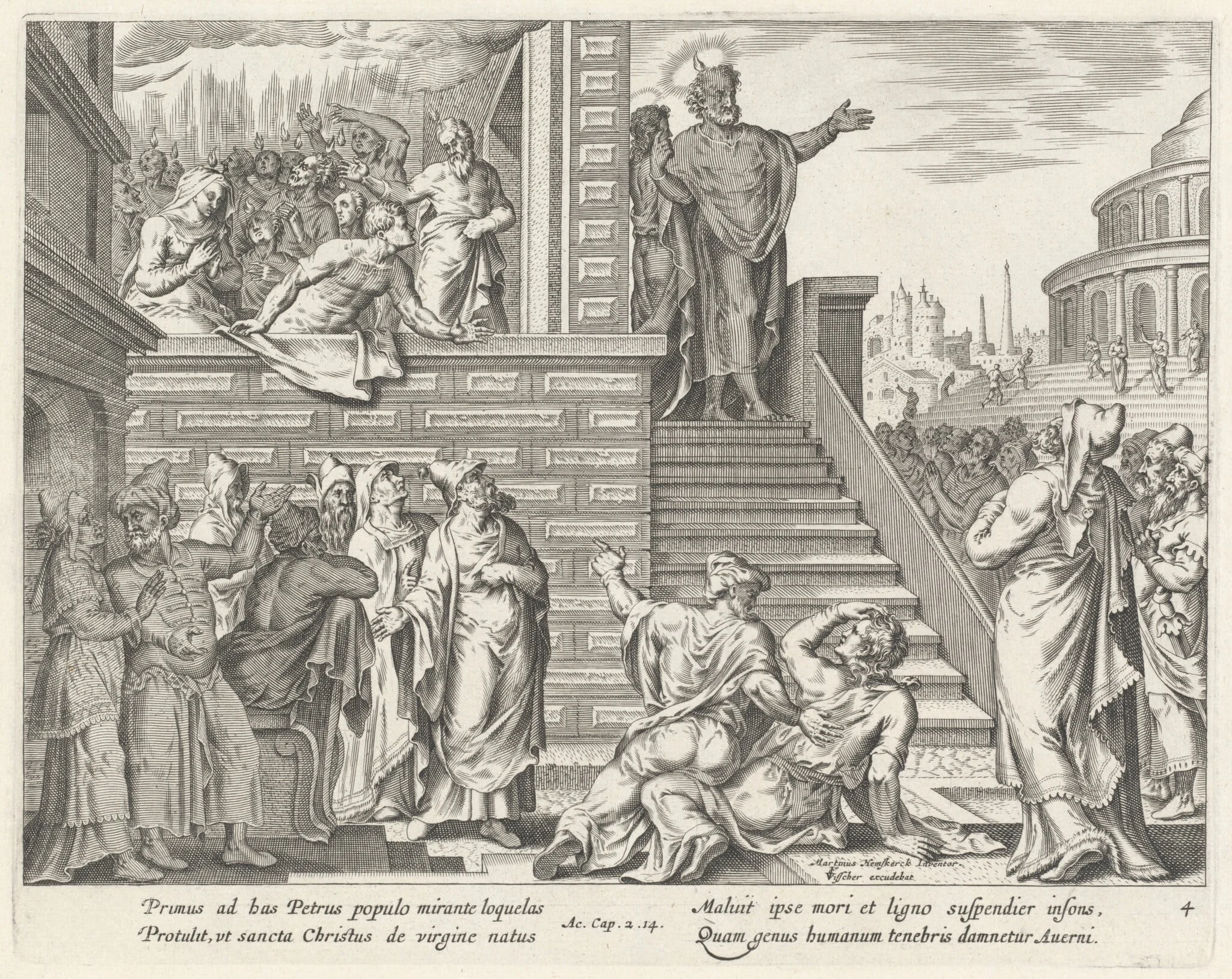 Saint Peter Speaks to the People about Christ, detail