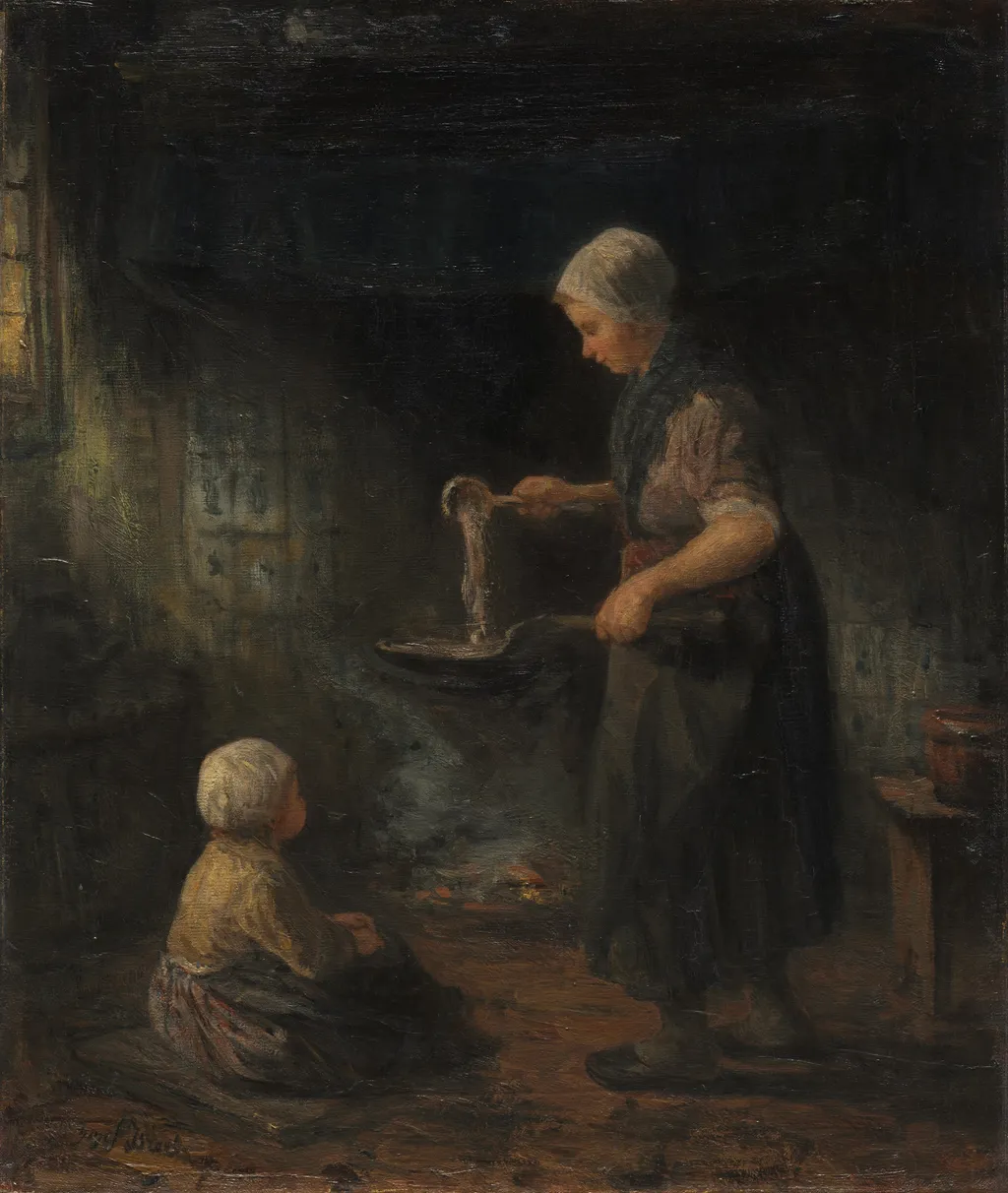 The Pancakes, by Jozef Israëls, unspecified, 1875