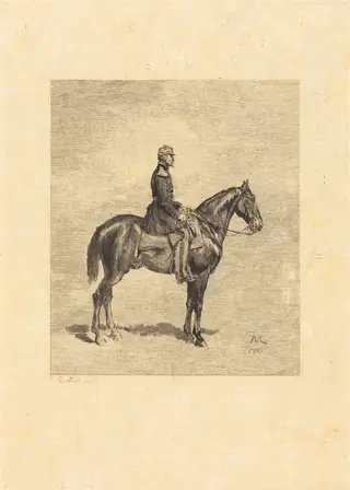 Horseman, by Frédéric Auguste Laguillermie, ink, 1861