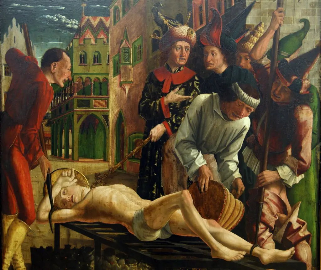 The Martyrdom of St. Lawrence, by Michael Pacher, wood, 1490