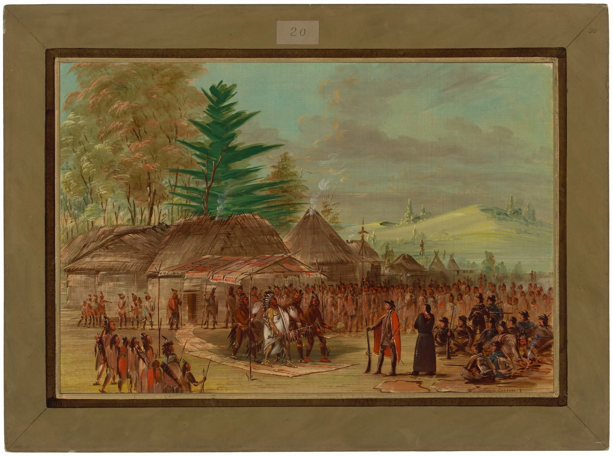 Chief of the Taensa Indians Receiving La Salle. March 20, 1682, detail