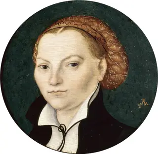 Roundel portrait of Katherina of Bora, by Lucas Cranach the Elder, paint, 1525